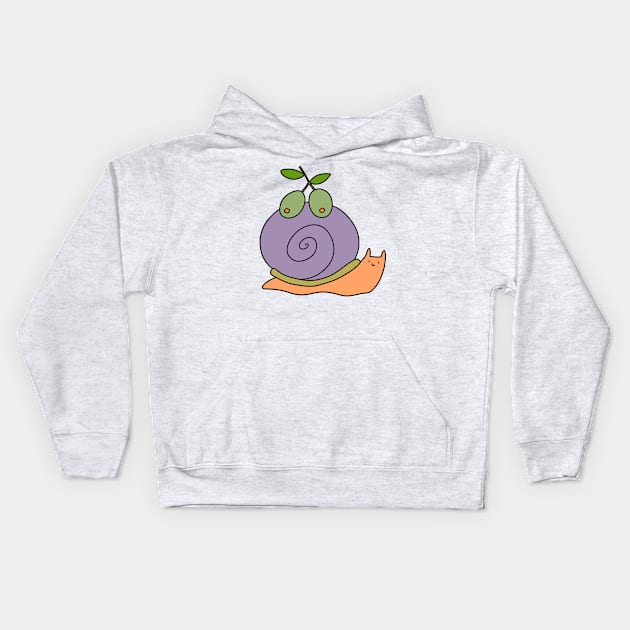 Olive Snail Kids Hoodie by saradaboru